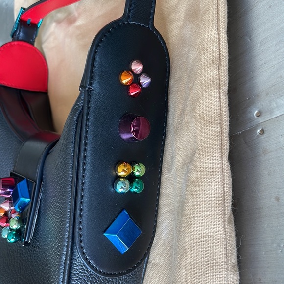 Christian louboutin Carasky hobo courones black leather bag $1890 - Picture 6 of 14